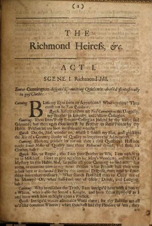 The Richmond Heiress: Or, A Woman Once in the Right : A Comedy, Acted At the Theatre Royal, By Their Majesties Servants