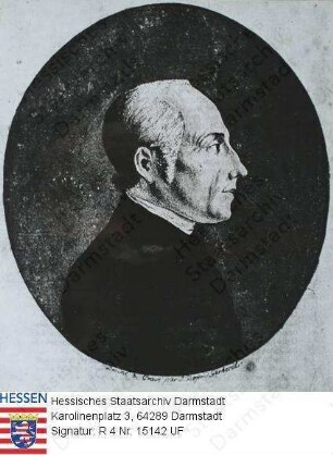 Oberlin, Jean Frédéric (1740-1826) / Porträt, im Profil, in Oval