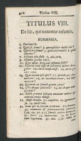 Titulus VIII. De his, qui notantur infamia