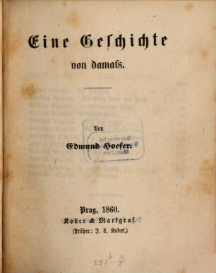 Eine Geschichte von damals