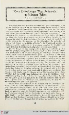 6: Vom Heidelberger Begräbniswesen in früheren Zeiten