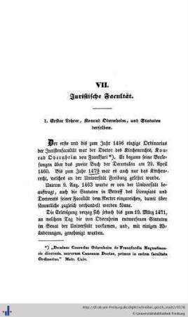 VII. Juristische Fakultät.