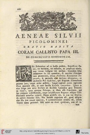Aeneae Silvii Picolominei oratio habita coram Callisto Papa III