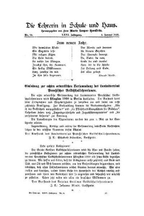 Einladung zur achten ordentlichen Versammlung des Landesvereins Preußischer Volksschullehrerinnen