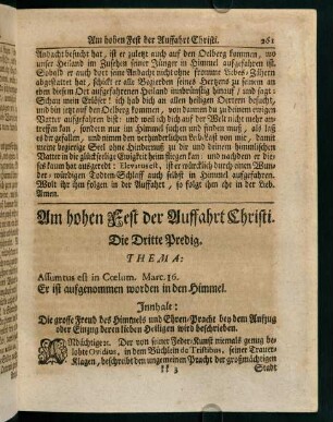 261-269, Am hohen Fest der Auffahrt Christi. DIe Dritte Predig