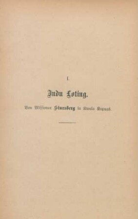 I. Indu Loting
