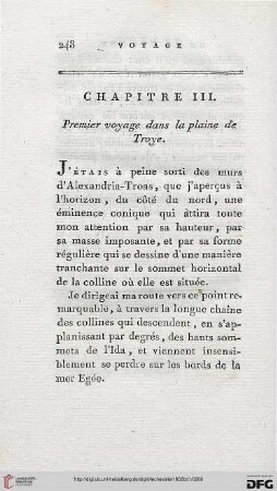 Chapitre III: Premier voyage dans la plaine de Troye