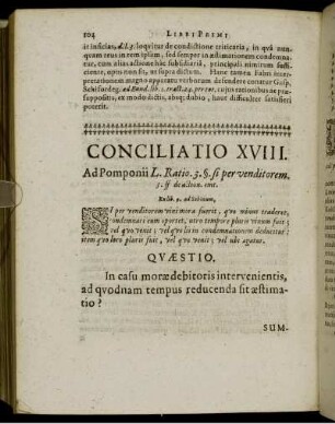 Conciliatio XVIII. - Conciliatio XXII.