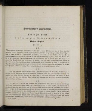 Erster Abschnitt. Von den geraden Linien und Ebenen.