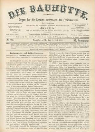 No. 29. Frankfurt a. M., den 18. Juli 1914. 57. Jahrgang.