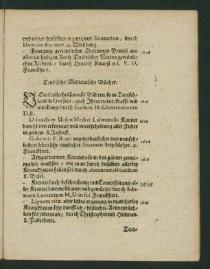 Teutsche Medicinische Bücher.