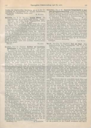 258-259 [Rezension] Marck, Siegfried, Kant und Hegel