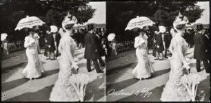 Paris. Pferderennbahn ("Hippodrome") von Auteuil. Besucher des Rennens