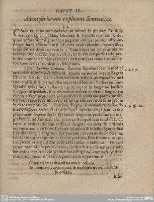 CAPUT II. Adversariorum explicans Sententias.