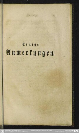 Einige Anmerkungen