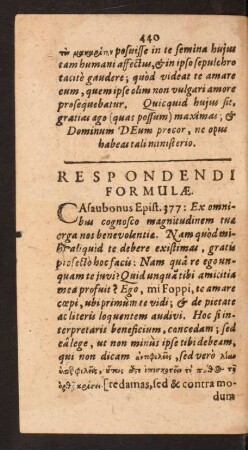 Respondendi Formulae.