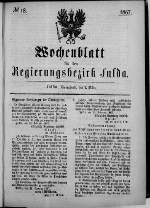 Nr. 18, Ausgabe vom 2. März 1867