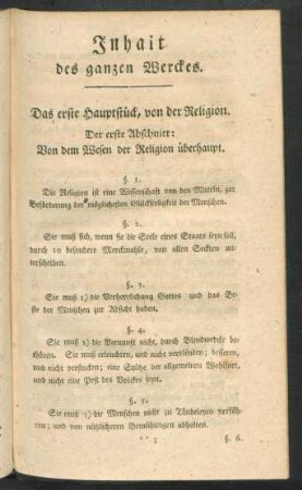 Inhalt des ganzen Werckes.