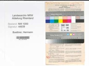 Entnazifizierung Hermann Buettner, geb. 04.07.1903 (Angestellter)