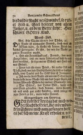 70-82, Morgensegen am Freytag