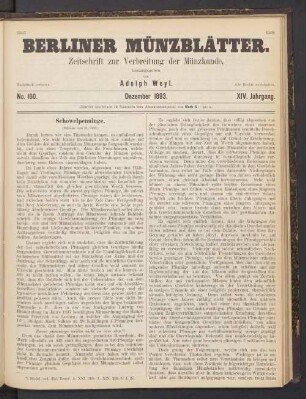 No. 160. Dezember 1893