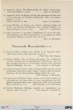 Ostasiatische Bronzeplastiken (Nr. 725-742)