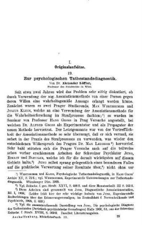 449-466, Zur psychologischen Tatbestandsdiagnostik