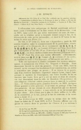 § III. Epoque