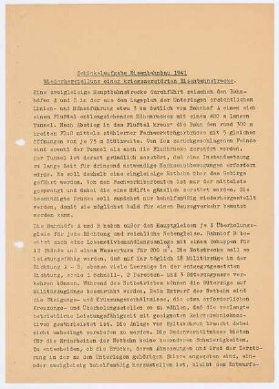 Behelfsmäßige Wiederherstellung einer kriegszerstörten Gebirgs-Eisenbahn Schinkelwettbewerb 1941: Berechnungen, Erläuterungsbericht