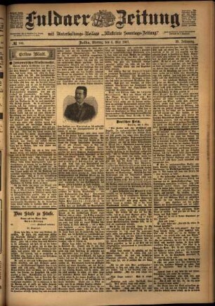 Erste Ausgabe vom Montag, den 06. Mai 1901.