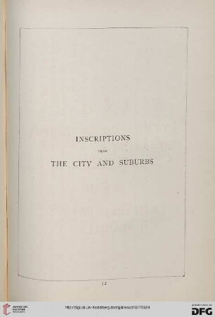 Inscriptions from the city and suburbs