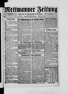 Mettmanner Zeitung. 1919-1940