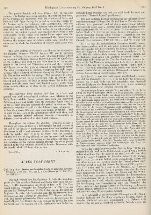 103-105 [Rezension] Galling, Kurt, Studien zur Geschichte Israels im persischen Zeitalter