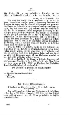 Kurze Mittheilungen : [III. Gymnasien und Realschulen]