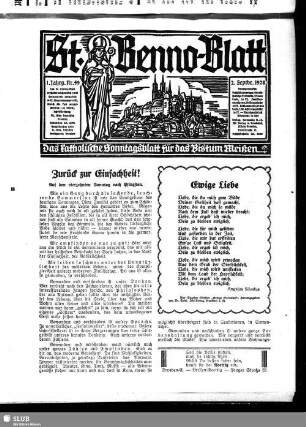 St.-Benno-Blatt : das katholische Bistumsblatt für die Diözese Meißen
