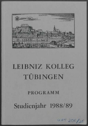 Studienprogramm Studienjahr 1988/89