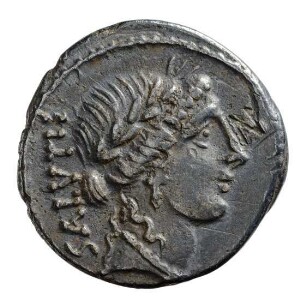 Münze, Denar, 49 v. Chr.
