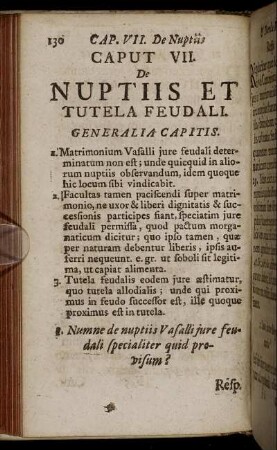 Caput VII. De Nuptiis Et Tutela Feudali.