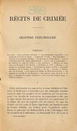 Récits de Crimée 1854 - 1856 : Les Français en orient. Ouvrage orné de 8 portr.