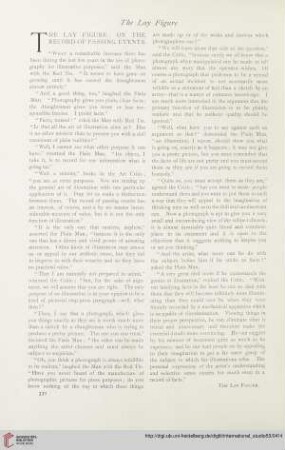 The Lay Figure: On the record of passing events
