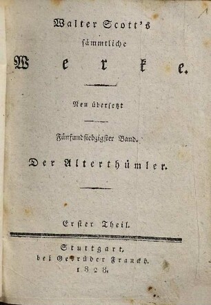 Der Alterthümler, 1