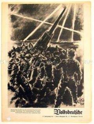 Monatszeitschrift "Der Volksdeutsche" u.a. zur Umsiedlung der Deutschstämmigen Litauens und zur Berliner Ausstellung "Die Pressezeichnung im Kriege"