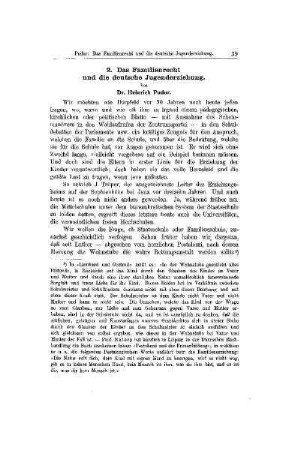 Das Familienrecht und die deutsche Jugenderziehung