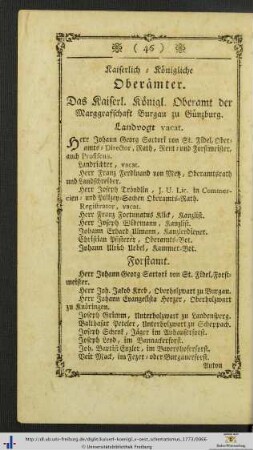 Kaiserlich-Königliche Oberämter.