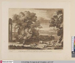 [Landschaft mit Herden und Hirten am Flusse.; A Landscape, with Buildings and Cattle.]