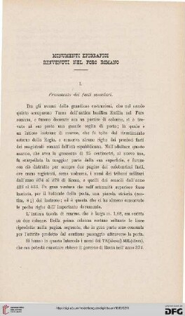 27: Monumenti epigrafici rinvenuti nel Foro Romano