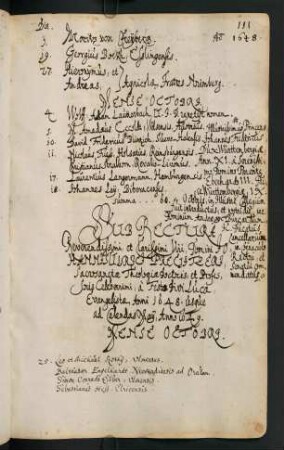 Winterhalbjahr 1648/1649. Rektorat Johann Ulrich Pregi(t)zer