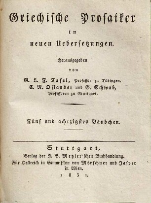 Plutarch's Werke, 7. Vergleichende Lebensbeschreibungen ; 7