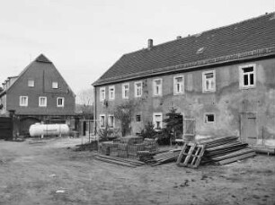 Cossebaude-Gohlis, Dorfstraße 12. Dreiseithof (ab 1861). Wohnstallhaus (1863)