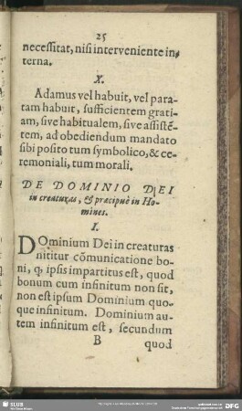 De Dominio Dei in creaturas, et praecipuè in Homines